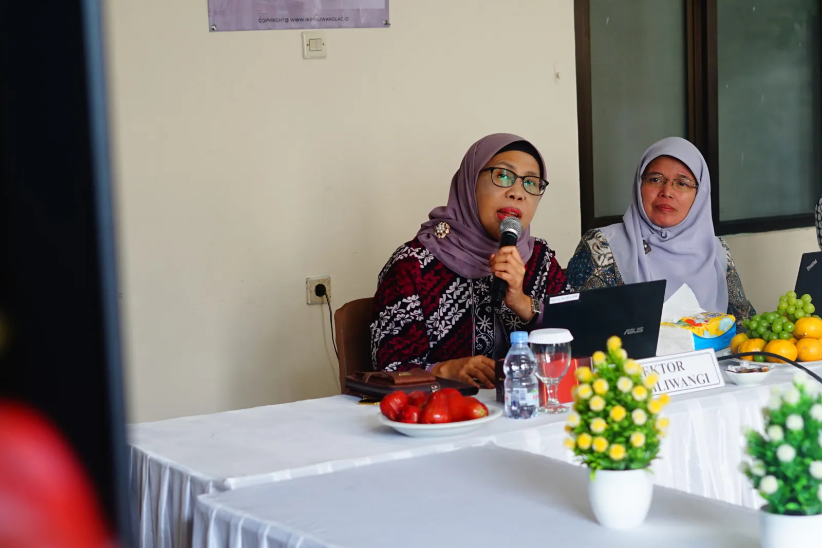 Rektor IKIP Siliwangi, Prof. Euis memaparkan profil singkat dan deksripsi Kampus IKIP Siliwangi kepada asesor prodi Bimbingan dan Konseling