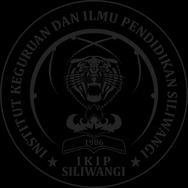 Logo IKIP Siliwangi Flat Hitam digunakan untuk keperluan desain flat dengan latar terang