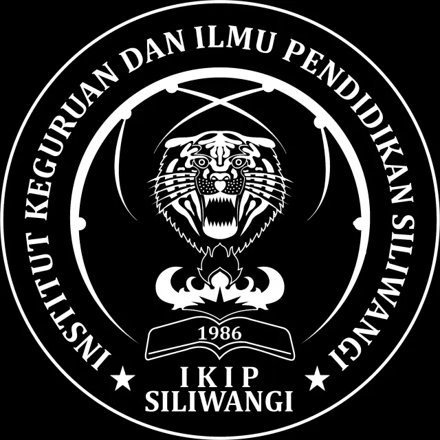 Logo IKIP Siliwangi Flat Putih digunakan untuk keperluan desain flat dengan latar gelap